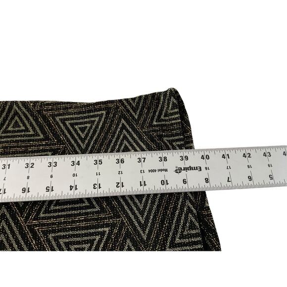 NWT LuLaRoe Julia Medium Black Gold Metallic Dress Geometric Pattern Mid-Length - Picture 6 of 12